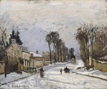  Versailles Oil Painting - Road to Versailles at Louveciennes 1869 Camille Pissarro